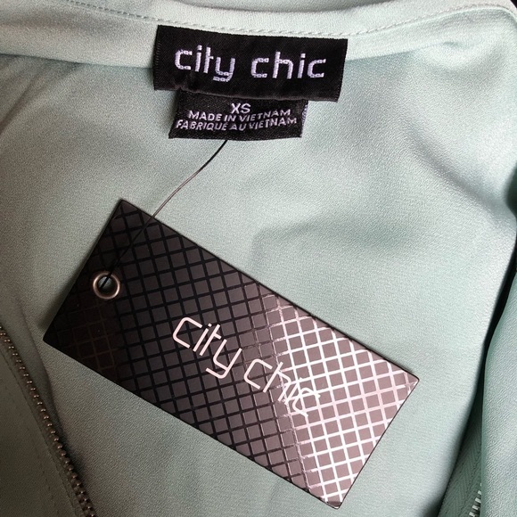 NWT CITY CHIC Sexy Fling Elbow Sleeve Top in Seafoam Size XS/14 - Picture 8 of 9